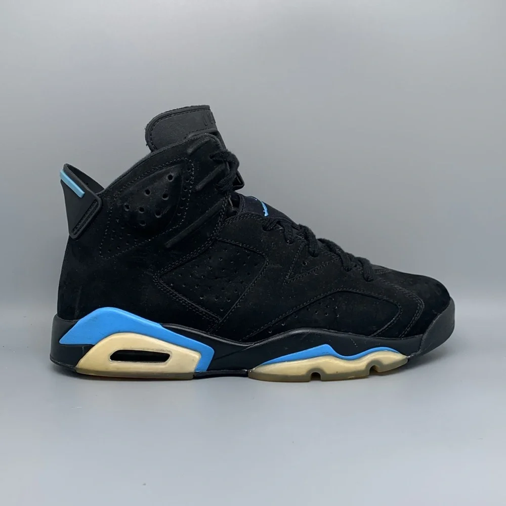 Jordan 6 Retro UNC Black Basketball Shoes 384664-006 Men's Sz‎ 10 EU 44